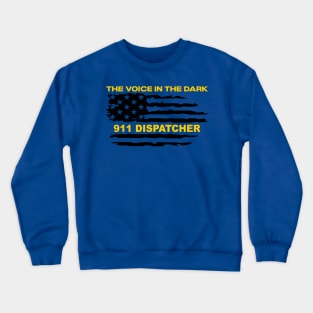 Thin Gold Line Flag for 911 Police Dispatcher and Sheriff 911 Operators Crewneck Sweatshirt